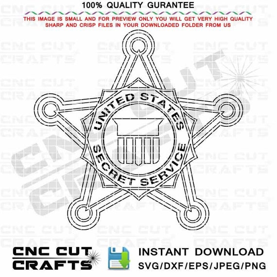 United States Secret Service Svg Logo Vector Badge Dxf Patch.