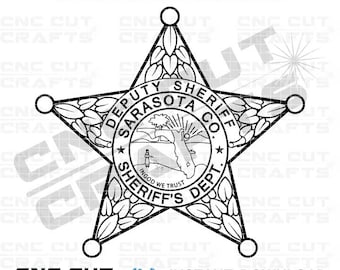 Sarasota County Deputy Sheriff Badge, Vector SVG DXF Files