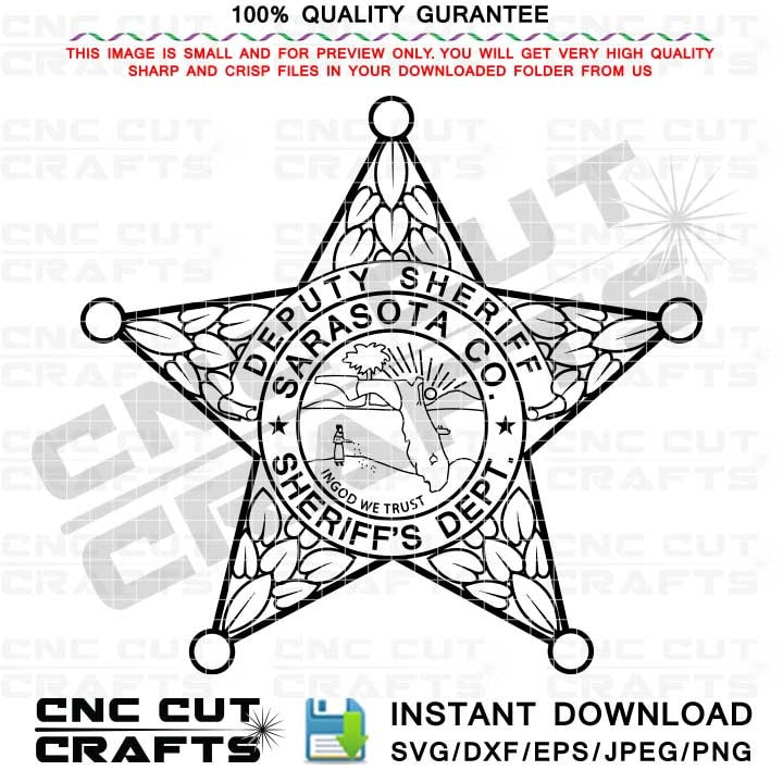 サラソタ郡副保安官バッジ、ベクター SVG DXF ファイル - Etsy 日本