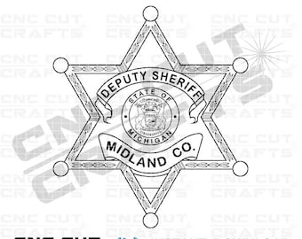Midland County Michigan Deputy Sheriff Badge Vector (svg, dxf, eps, png, jpg)