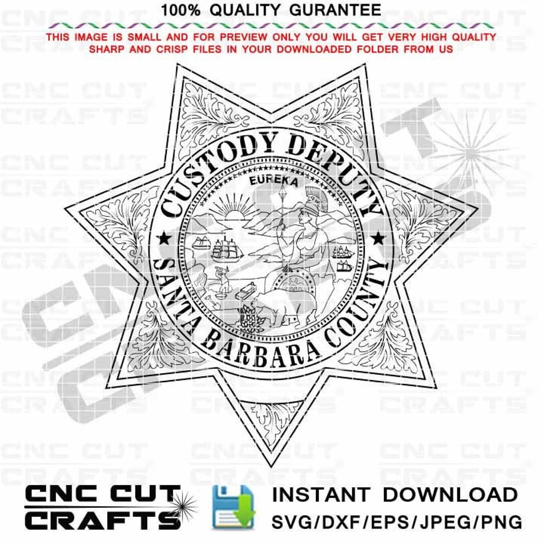 Custody Deputy Sheriff Badge Vector Svg Dxf Cnc Laser Cut Etsy Finland