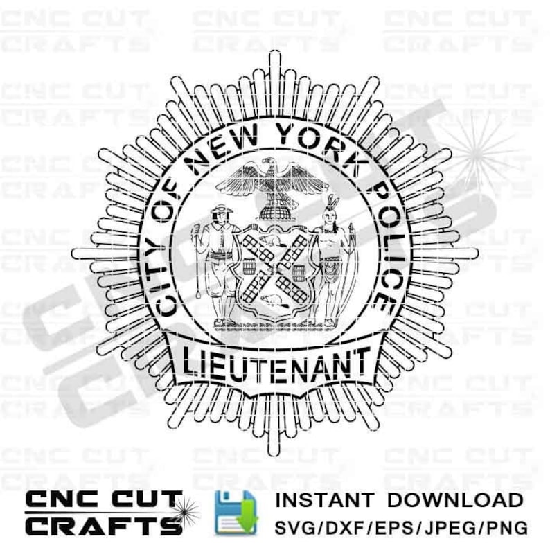 Svg Lieutenant Badge City of New York Police Vector Logo Dxf Etsy