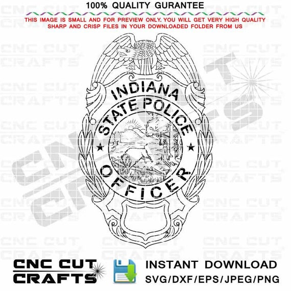 キャプテン警察バッジ インディアナポリス インディアナ州警察官ベクター SVG バッジ ワシ付き 空白 編集