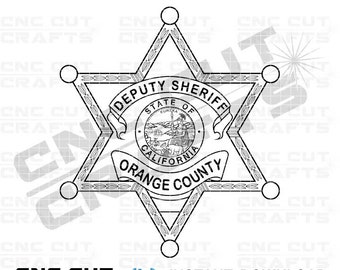 Orange County Deputy Sheriff Badge Vector, Laser Cut File (Digital Download)