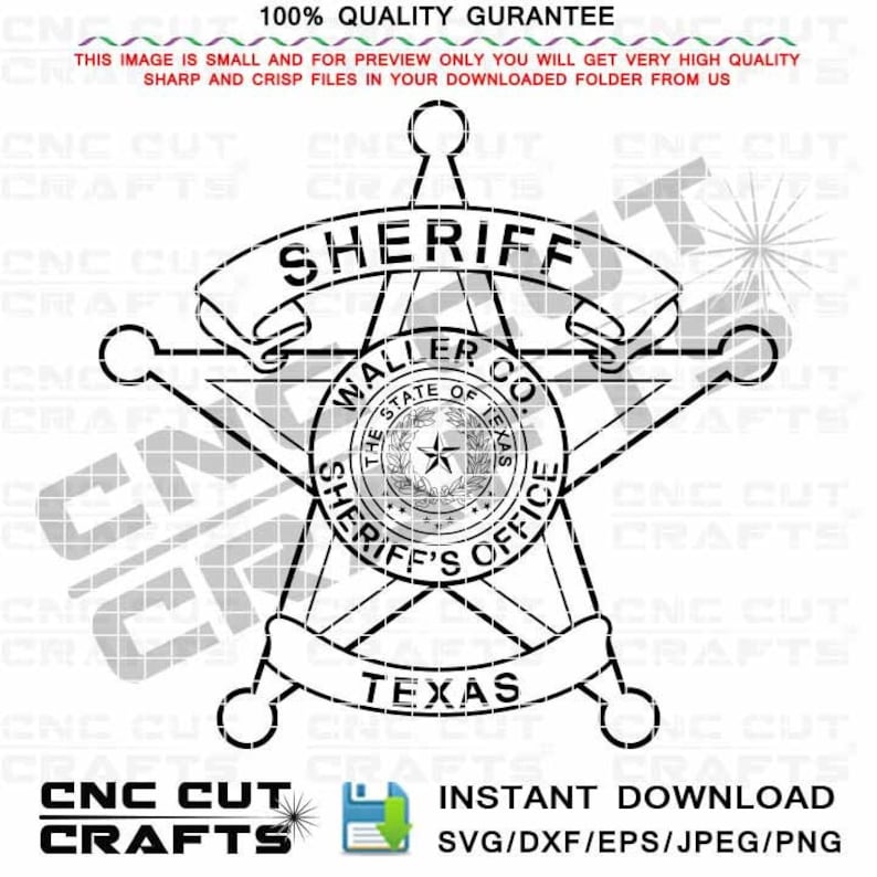 Waller County Sheriff Office Logo Vector Badge Patch Black Etsy