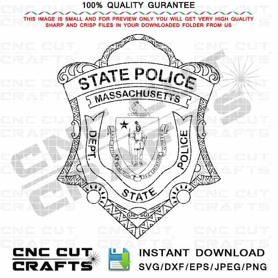 Massachusetts State Police Department Vector Badge Svg Logo - Etsy
