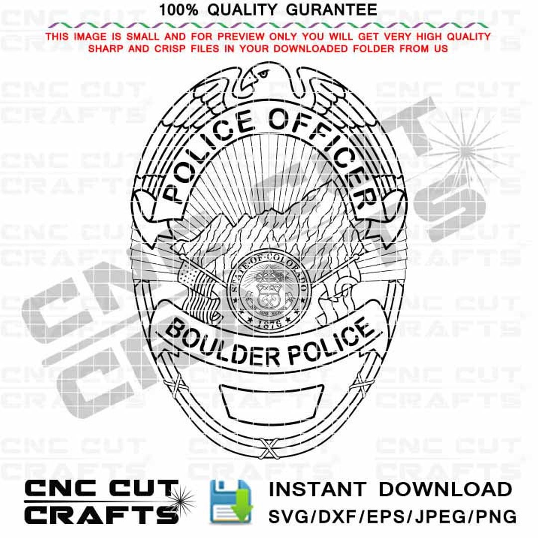 Boulder Police Svg Vector Badge Without Badge Number Black Etsy