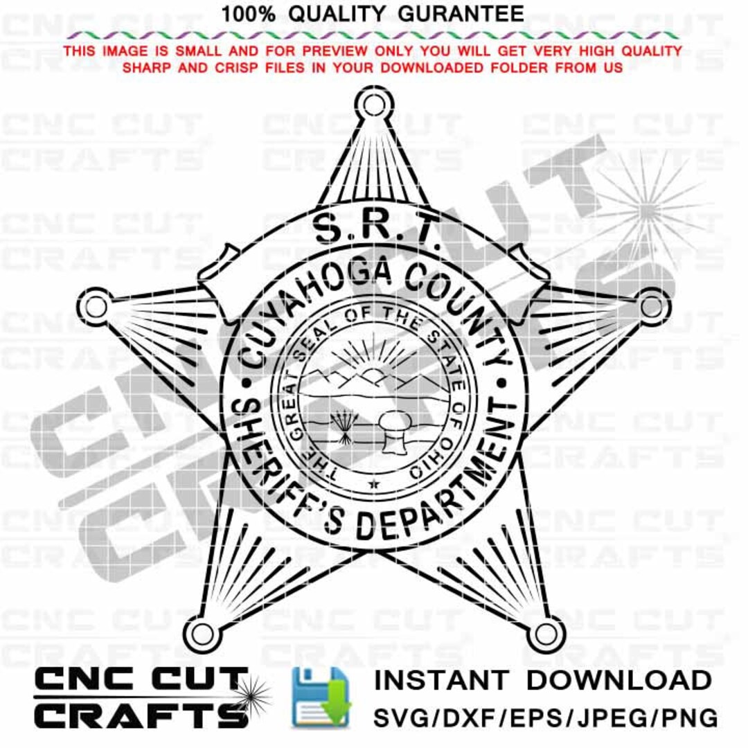 SRT Cuyahoga County Ohio Sheriff Svg Vector Badge Patch Logo Emblem Dxf