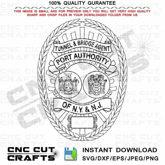 Port Authority NY NJ Badge (svg, CNC Laser Cut File Digital