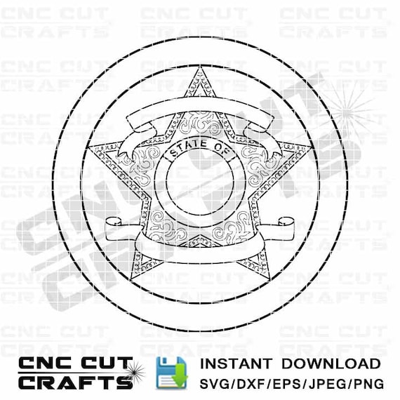 Blanko Editierbare svg Sheriff Abzeichen Umriss Vorlage mit Etsy Schweiz