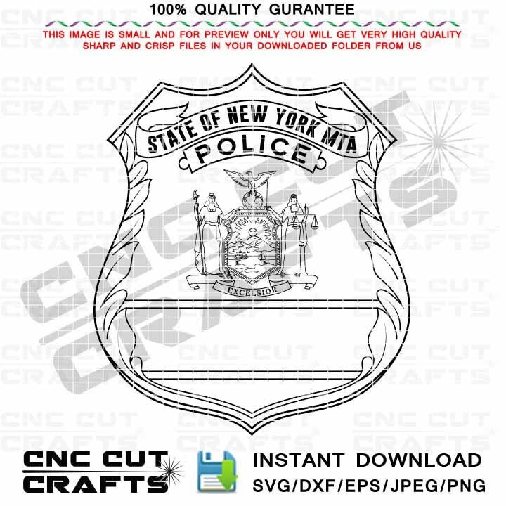 State of New York MTA Police Svg Badge Vector File for Laser