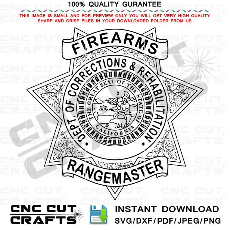CDCR Firearms Rangemaster Star Badge Vector File (svg/dxf/eps) - Etsy