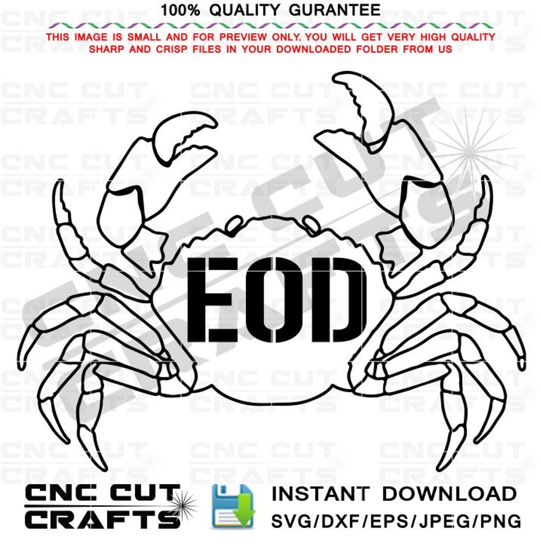 EOD Svg Explosive Ordnance Disposal Crab Vector Navy Insignia, Cnc