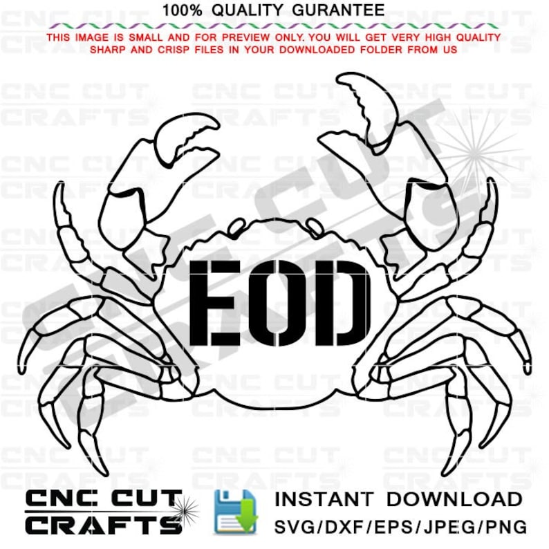 EOD Crab SVG, Navy Insignia, CNC Laser Cut File - Etsy
