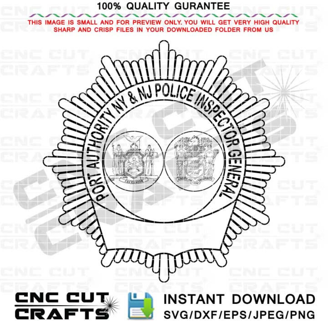 NY NJ Port Authority Police Svg Inspector General Badge Vector ...