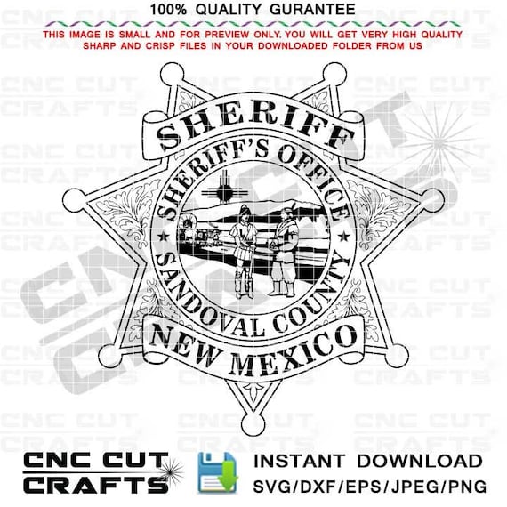 Sandoval County NM Sheriff Office Badge Vector Sheriff Star Black