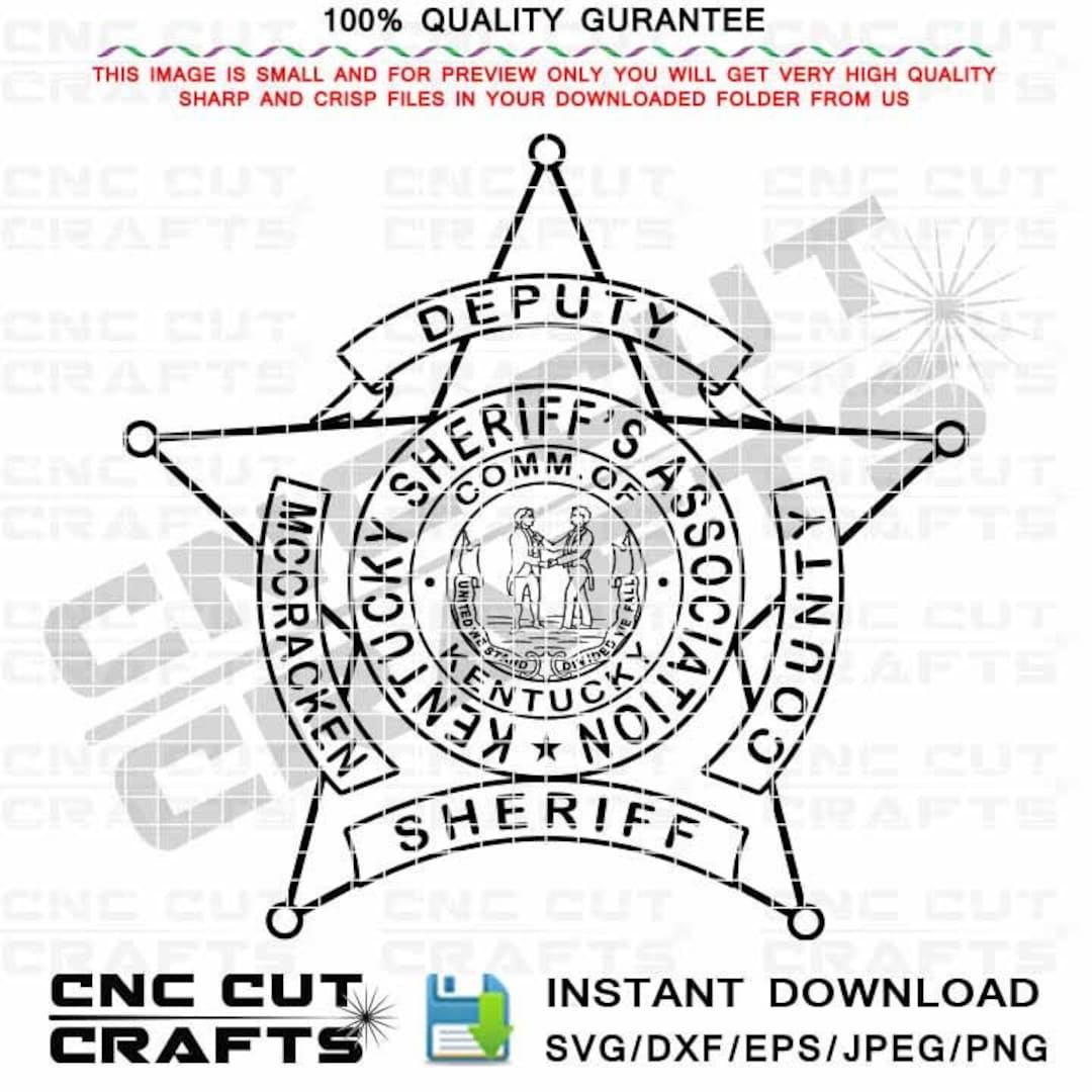 Mccracken County Sheriff Svg Vector Badge Patch Logo Emblem Outline Dxf