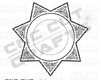 SVG Sheriff Badge Vector Template Blank Sheriff Star Logo 5 - Etsy