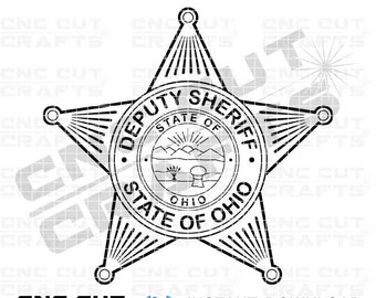 Deputy Sheriff State of Ohio Badge Svg, Dxf, Vector Line Art, Cnc Router, Laser Engraving, Cnc Cutting, Cricut File, wood engraving file