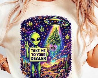 Desierto Llévame a tu distribuidor Galaxia Alienígena Stoner 4:20 Vida Pot Weed Leaf PNG, Lotus Cannabis Stoner Graphic Marijuana Weed Sublimation PNG