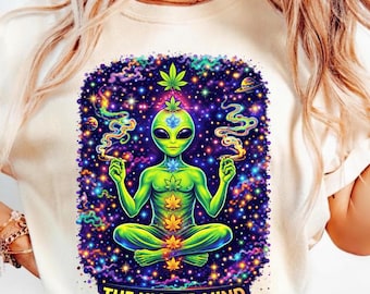 Mente Superior Galaxia Alienígena Fumeta 4:20 Vida Hierba Hoja PNG Inhala la Buena Mierda Loto Cannabis Fumeta Gráfico Marihuana Hierba Sublimación
