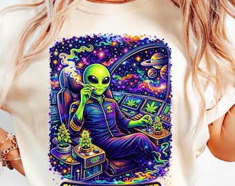 Jefe de Fuma de la Galaxia Alienígena Fumeta 4:20 Hoja de Marihuana PNG Inhala la Buena Mierda Loto Cannabis Fumeta Gráfico Sublimación de Marihuana
