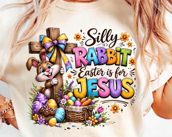 Conejo tonto de Pascua para Jesús PNG, Conejito de Pascua PNG, Conejito coqueto PNG, Pascua cristiana retro PNG, Diseño de sublimación de moda