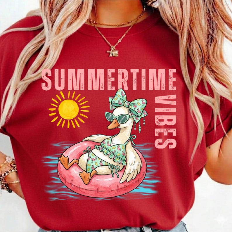 Coquette Goose PNG, Coquette Bow, Diseños de camisetas, Estética playera de verano de moda, PNG de playa preppy, PNG de verano neón imagen 4