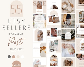 Instagram-postsjablonen voor Etsy-verkopers, Etsy Shop-insta-posts, marketing voor je kleine onderneming, canva-sjabloon voor Etsy-bedrijfsmarketing