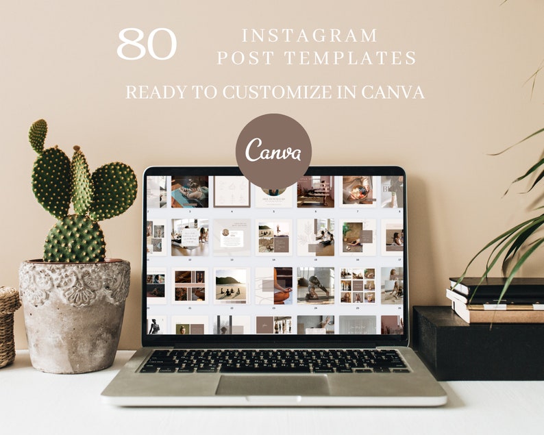 Yoga Studio Instagram Post and Story Template Bundle, Wellness Social ...