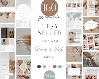 Etsy Verkoper Instagram-verhaal en berichtsjablonen, Etsy Shop instagramverhalen, marketing voor kleine bedrijven, canva-sjabloon voor Etsy-bedrijf