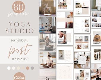 Yoga Instagram-sjabloon, Wellness Social Media Posts, Yoga Studio Instagram POSTS, canva-sjabloon voor yogastudio, yoga-instructeur INST