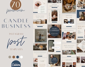 Candle Business Instagram Post Templates, Candlemaker insta posts, candle biz social marketing, canva template for candle shop,  INST