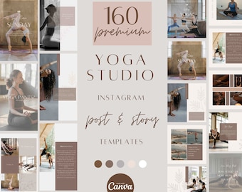 Yoga Instagram Template, Wellness Social Media Posts, Yoga Studio ...