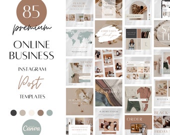Sociale media-sjablonen voor Instagram, online zakelijke sjablonen, Canva Blogger-sjablonen, Instagram-feedberichten, moderne Instagram-engagement