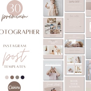 Photographer Instagram Post Templates, Photography instagram Posts, insta posts, canva template for photographers, small business marketing