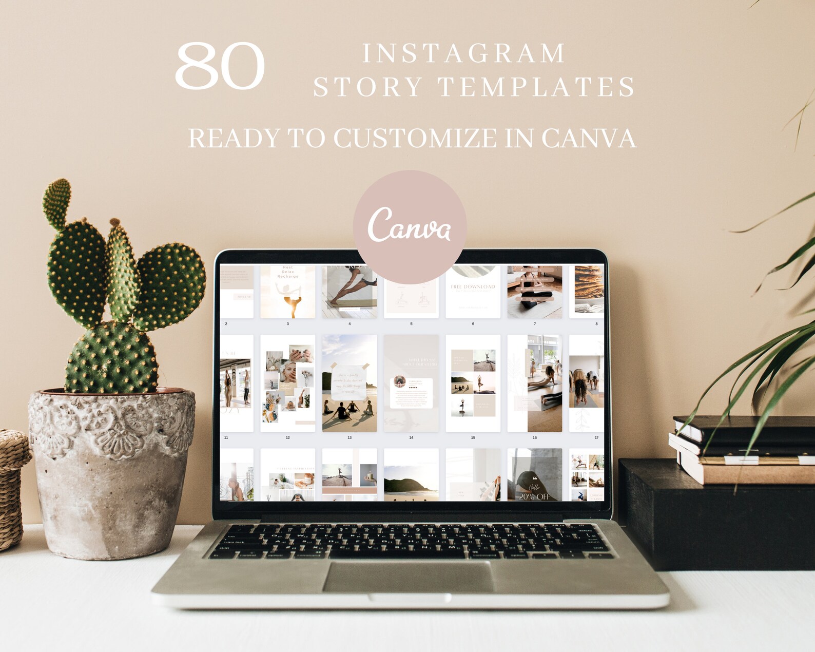 Yoga Instagram Post and Story Template Bundle, Wellness Social Media ...