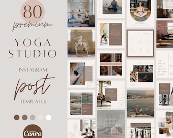 Yoga Instagram Template, Wellness Social Media Posts, Yoga Studio Instagram POSTS, modèle canva pour studio de yoga, instructeur de yoga INST