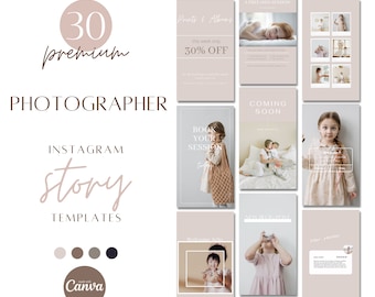 Photographe Instagram Story Templates, Photographie instagram Stories, insta Story, modèle canva photographes, marketing des petites entreprises