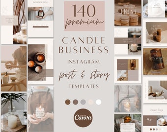 Candle Business Instagram Story Templates, Candlemaker insta Stories, candle maker social marketing, canva template for candle shop, INST