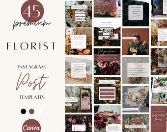 Bloemist Instagram berichtsjablonen, bloemen insta berichten, bloemist sociale marketing, canva sjablonen voor bloemenwinkel, Instagram marketing, INST
