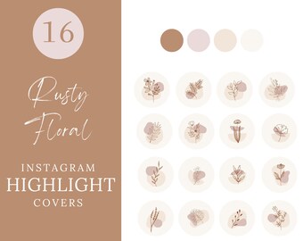 Bloemen Instagram highlight iconen, Botanische insta cover highlights, bloemist instagram highlight covers, bundel highlight cover iconen