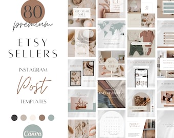 Etsy-verkoper Instagram-postsjablonen, Etsy Shop insta-posts, marketing voor je kleine bedrijf, canva-sjabloon voor Etsy-bedrijf, INST
