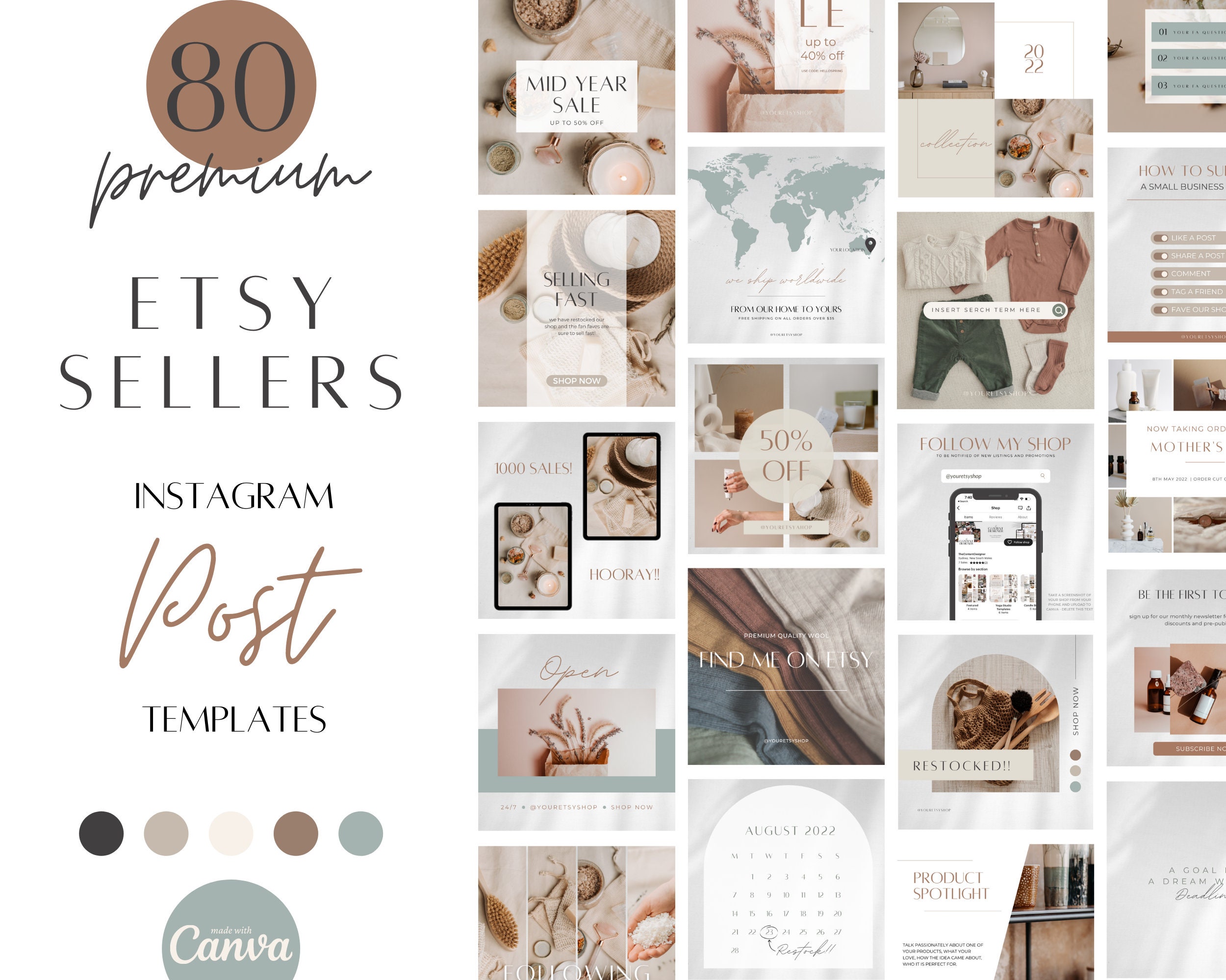 Etsy Seller Instagram Post Templates, Etsy Shop Insta Posts, Marketing Etsy Seller Instagram Post Templates, Etsy Shop Insta Posts, Marketing