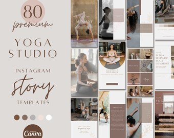 Yoga Instagram-sjabloon, Wellness Social Media Posts, Yoga Studio Instagram-verhalen, canva-sjabloon voor yogastudio, yoga-instructeur INST