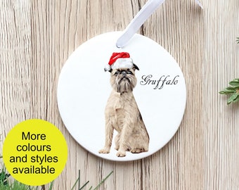 Baumschmuck Brüsseler Griffon | Personalisiertes Weihnachtsgeschenk | Weihnachtsdeko | Christbaumkugel | Andenken | Benutzerdefinierte Christbaumkugel | Hundeliebhaber Geschenk