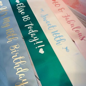 Birthday Sash | Personalised Sash | Any Name | Adult and Child Sizes | 30th | 21st | 18th | Birthday Girl | Birthday Party | Birthday Badge