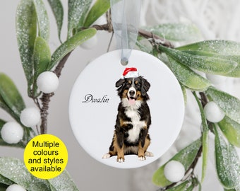 Berner Sennenhund Baumschmuck | Personalisiertes Weihnachtsgeschenk | Weihnachtsdekor | Spielerei | Andenken | Benutzerdefinierte Spielerei | Hundeliebhaber Spielerei