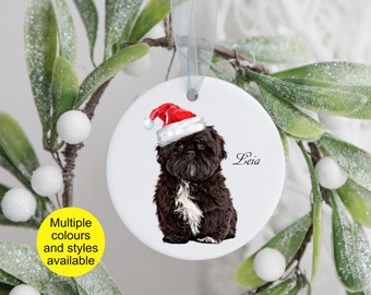 Shih Tzu Hund Weihnachtsbaum Dekoration | Personalisiertes Geschenk Weihnachtsdekor | Spielerei | Andenken | Hängende Verzierung | Hundeliebhaber Spielerei