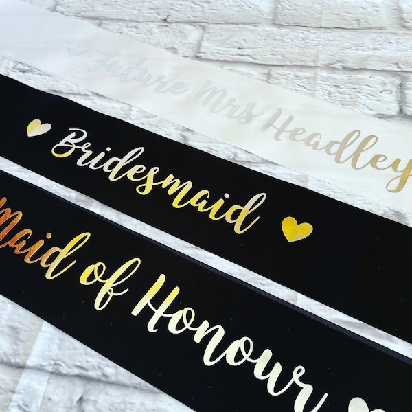 Hen Party Sash | Personalised Satin Sash | Bride to be | Team Bride | Bridesmaid Sash | Bride tribe | Hen Do Accessory | Bride Squad